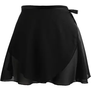 Women’s chiffon ballet wrap skirt with adjustable waist tie, gymnastics ballet skirts for women — womenswear bottoms/underwear for ladies