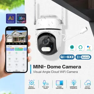 200mp Smart WiFi Security Camera, CCTV Dome Camera, Dual Night Vision, High Gain Antenna, Bluetooth-compatible Setup, SD Card Storage, Cloud Backup, Ceiling/mounted