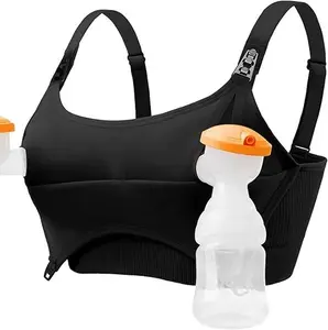 Pumping Bra Hands Free Seamless Comfort PatentedClasps Nursing and Pumping Bra in One Breast Pump Bra All Day Wear Maternity Solid Bra Maternity Shapewear