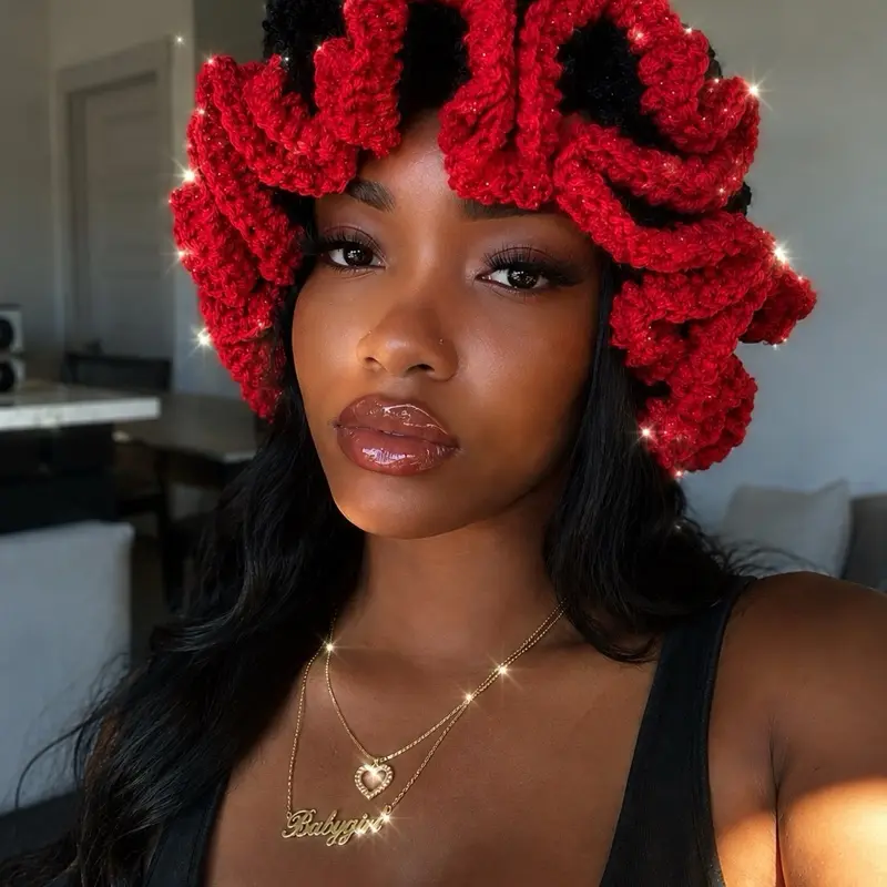 No restocks ! Women's Unisex Frankys Crochet Handmade Ruffle Bucket Hat - Trendy Acrylic Material, Casual Summer Multi-Color Fashion Accessory