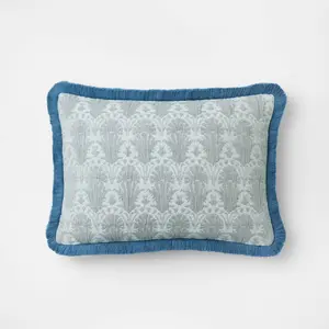 Lumbar Throw Pillow with Woven Shell Block, Fringe Edge - Threshold Designed with Studio McGee, Home Decor Accent