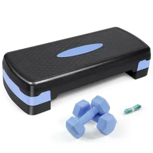 Tone Fitness Adjustable Height Aerobic Stepper Set with 2 Dumbbells & Measuring Tape Non-Slip Step Platform for Workout Exercise Ultimate Gift for Joyful Holiday and Merry Christmas