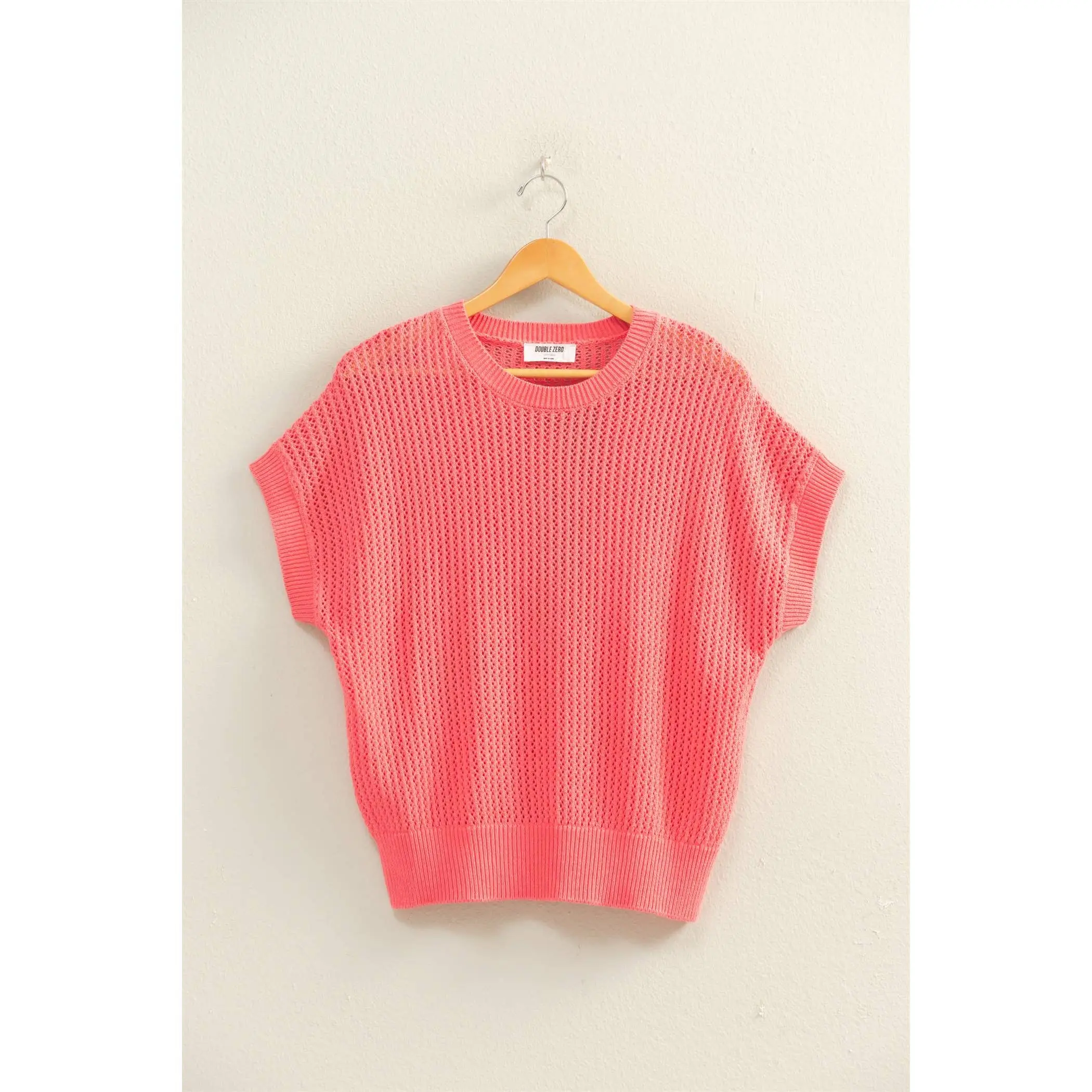 Open-Knit Dolman Sleeve Top