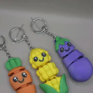 Vegetable Collection Corn Keychain - Colorful  Corn Keychains with Adorable Faces