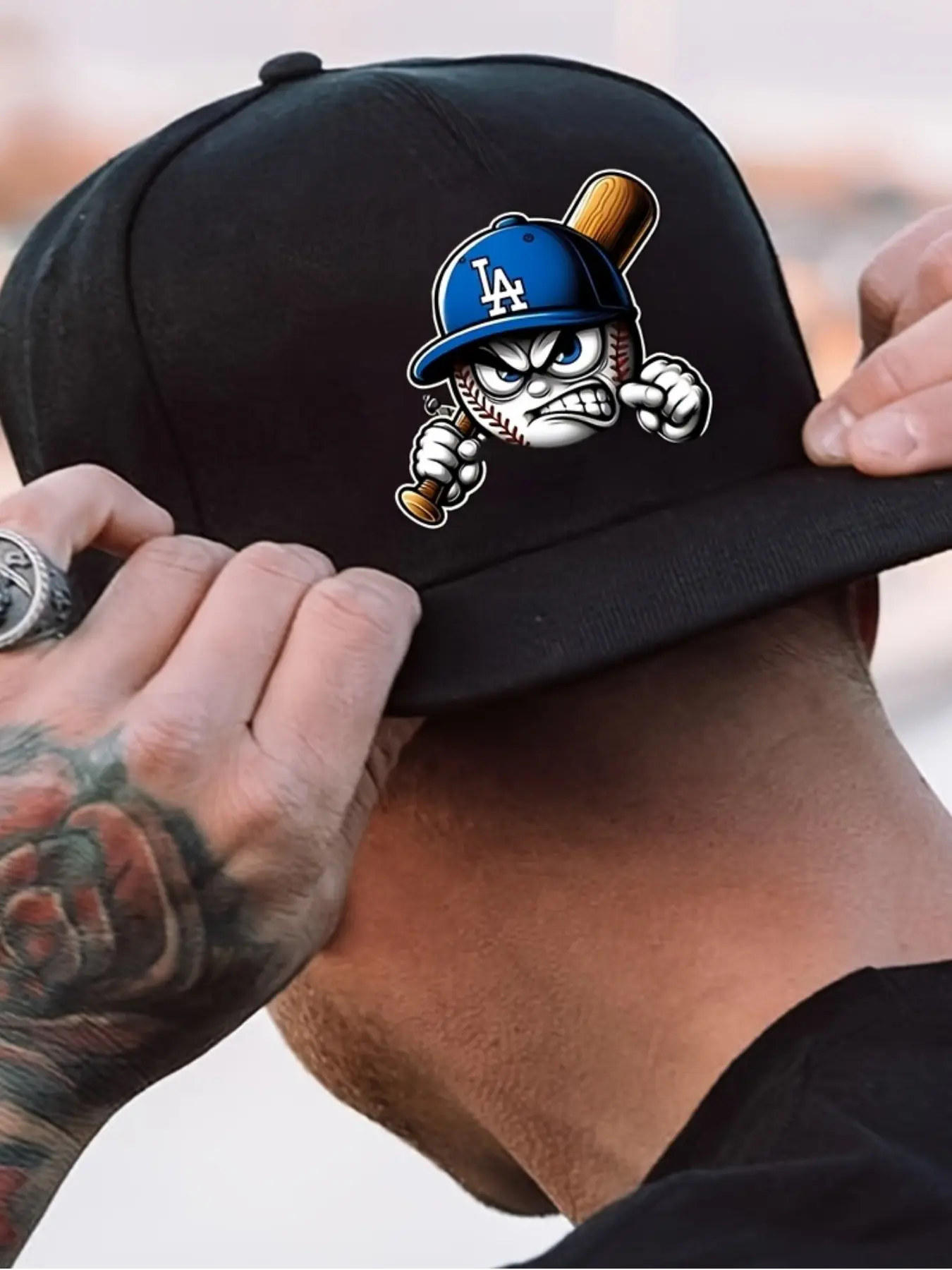 La Letter Baseball Hat, Graphic Print Hip Hop Cap, Adjustable Street Style Sports Hat, Unisex Fashion Accessory, Perfect Gift, Adjustable Fit Hat, Casual Sports Hat, Adjustable Casual Hats