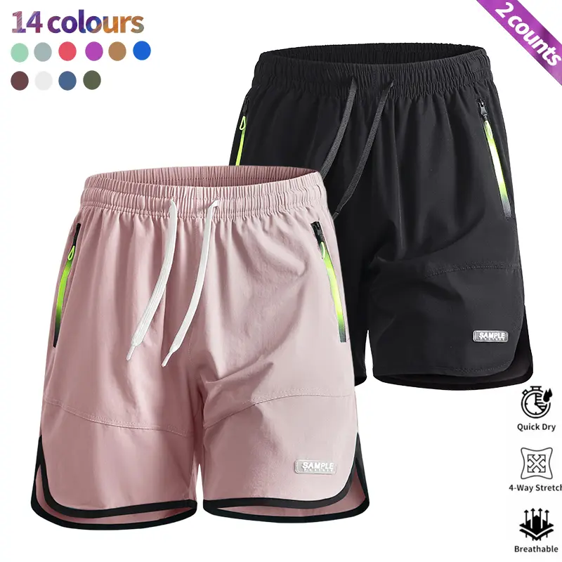 2-Pack Men’s Quick-Dry Stretch Sports Shorts — Breathable, Sweat-Wicking Running & Fitness Knee-Length Shorts with Zipper Pockets and Elastic Drawstring for Outdoor Training and Casual Wear 2-Pack Men’s Quick-Dry Stretch Sports Shorts — Breathable, Sweat-Wicking Running & Fitness Knee-Length Shorts with Zipper Pockets and Elastic Drawstring for Outdoor Training and Casual Wear