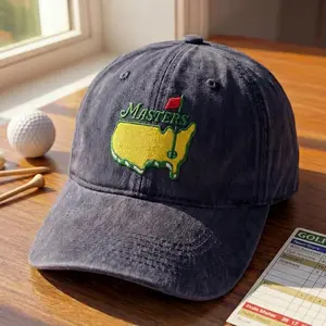 Masters Golf Embroidered Hat, Augusta Style Dad Cap, Golf Lover Gift for Men, Premium Vintage Cap, Golf Tournament Outfit, USA Map Design