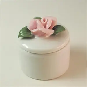 212 MAIN Designer Porcelain Flowers Theme Trinket Box - Small Home Supplies Women's Jewelry Storage, WPTBOX Decorative Keepsake Organizer