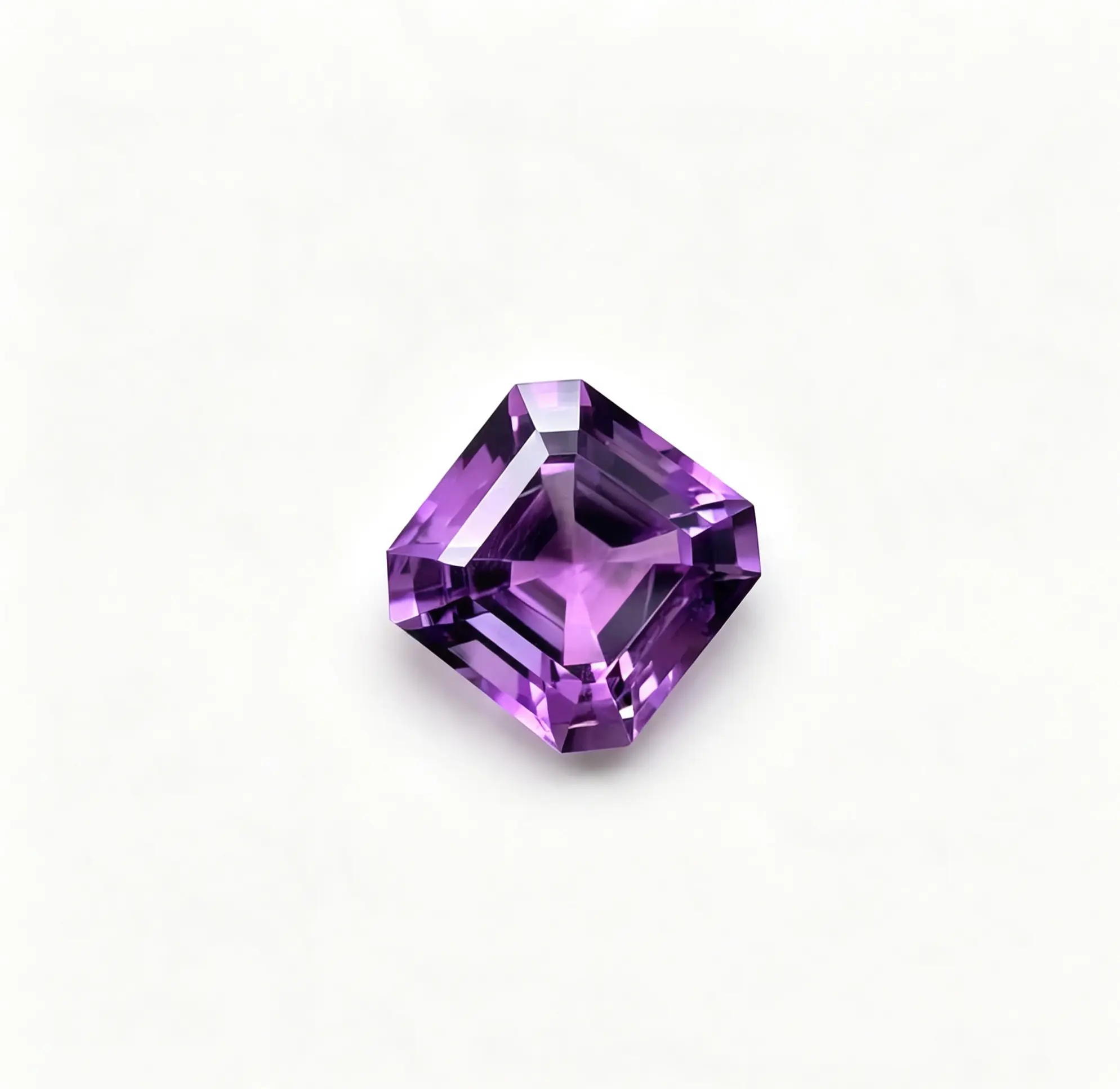 Natural Asscher Cut Amethyst With Certificate