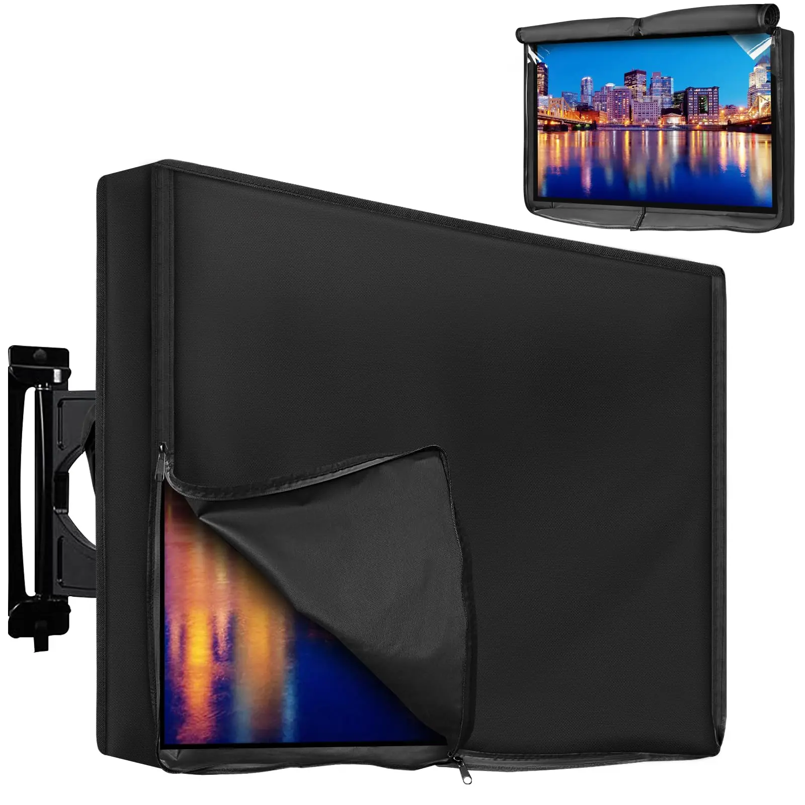 Outdoor Tv Cover 30 To 32 Inch Weatherproof  Waterproof Outside Covers Heavy Duty 600d Oxford Screen Protectors Shield With Full Zippers And Velcro For Flat Tvs
