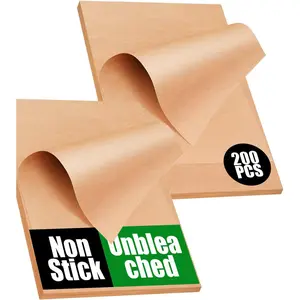 200 count Unbleached  Paper Sheets for Baking 12x16 Inches, Non-Stick and  Precut  Sheets for Oven, Cooking, Grilling, Air Fryer and Steaming - Fit for Half Sheet Pans