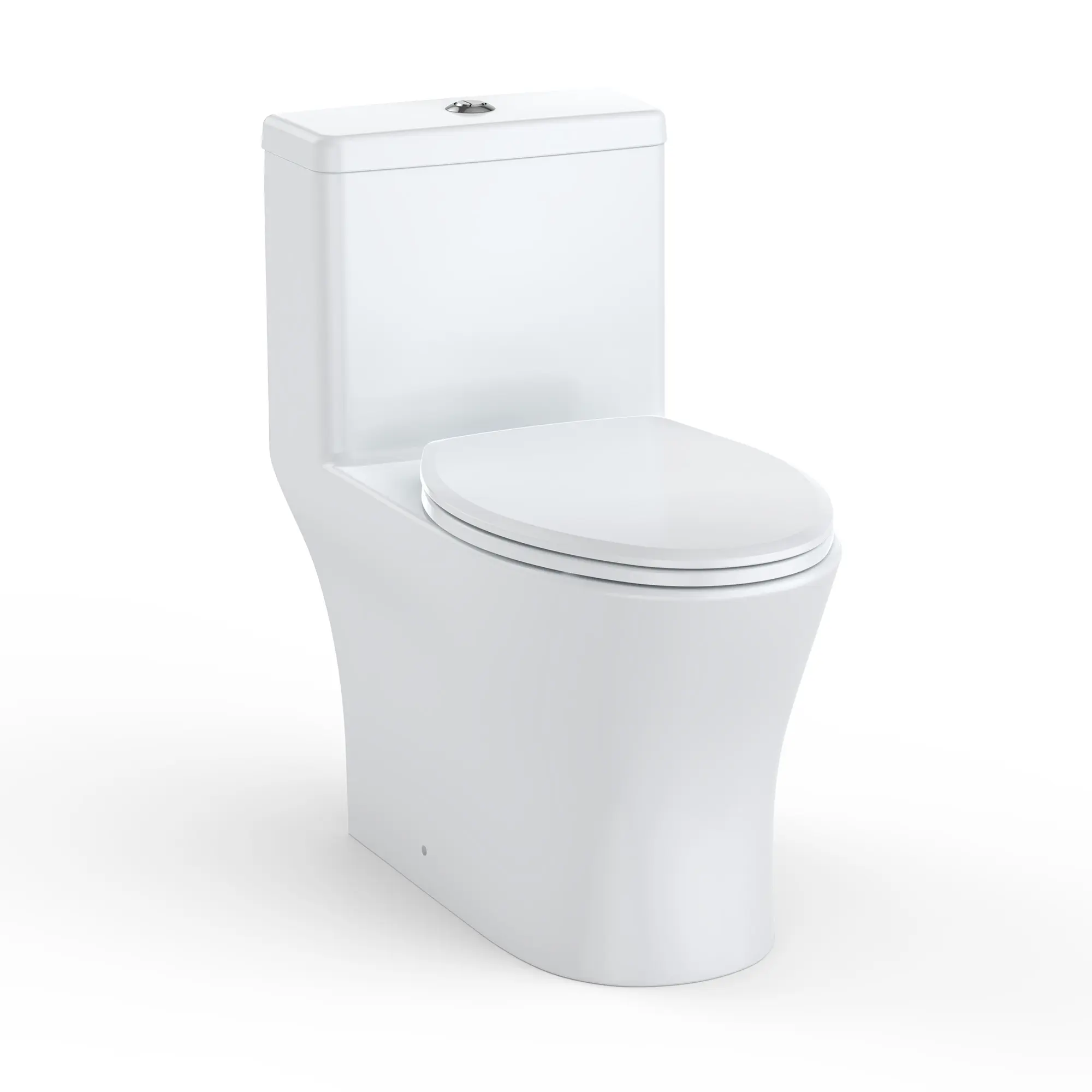 Modern One-Piece Toilet with Soft Close Seat, UPC WaterSense Certified Dual Flush Elongated Toilet, Powerful Siphon Jet Flushing Bathroom Toilet Camara, Comfort Height Commercial Commode Closet, White