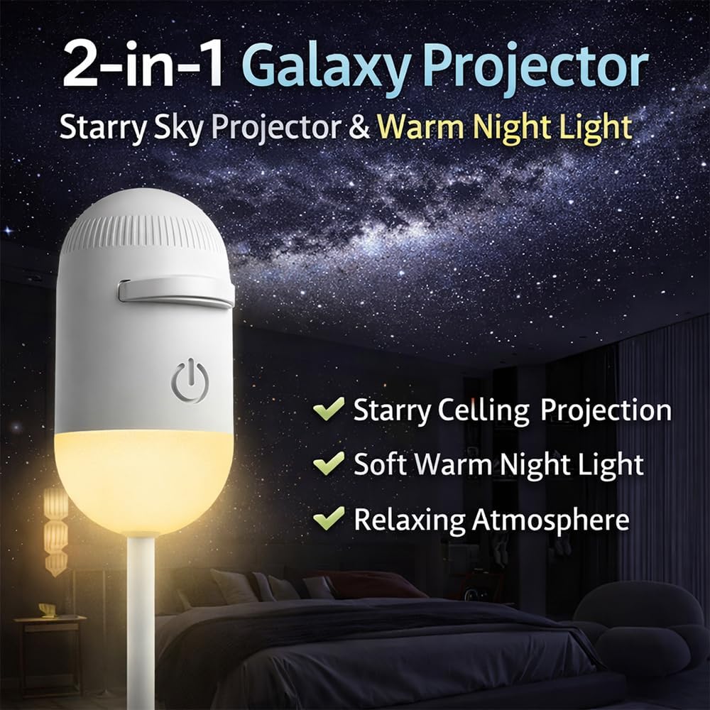 Galaxy Projector 2-in-1 Starry Sky Projector & Night Light USB Galaxy Projector Night Light for Bedroom Hallway Ceiling Decor (1 Light+3 Pcs) Galaxy Projector 2-in-1 Starry Sky Projector & Night Light USB Galaxy Projector Night Light for Bedroom Hallway Ceiling Decor (1 Light+3 Pcs)