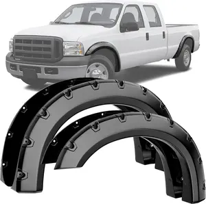 YITAMOTOR Fender Flares Kit Car Accessories for 1999-2007 Ford F-250, F-350, F-450 Super Duty with UV Protected Dura-Flex Material, Smooth Black Finish, 4-Piece Set Scratch Resistant Mud Flaps Universal Flexible Fender Flares