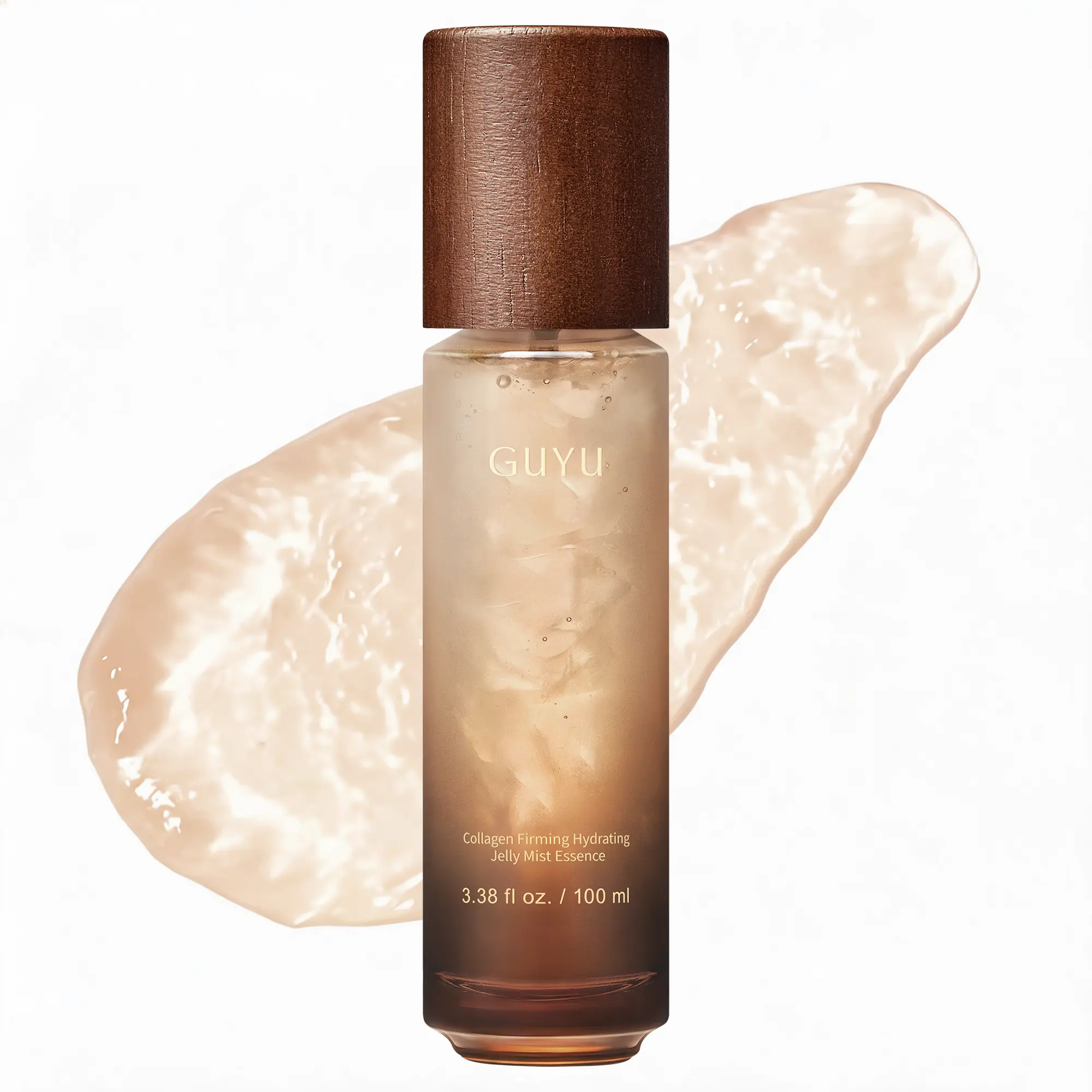 GUYU Collagen Firming Hydrating Jelly Mist Essence - Anti-Aging Peptide Serum Spray for Fine Lines, Wrinkles & Dull Skin, Instant Dewy Glow Glass Skin, Deeply Moisturizing&Hydrating, Plump Skin Barrier, Rejuvenating, Cakey Makeup 100ml #summeressentials