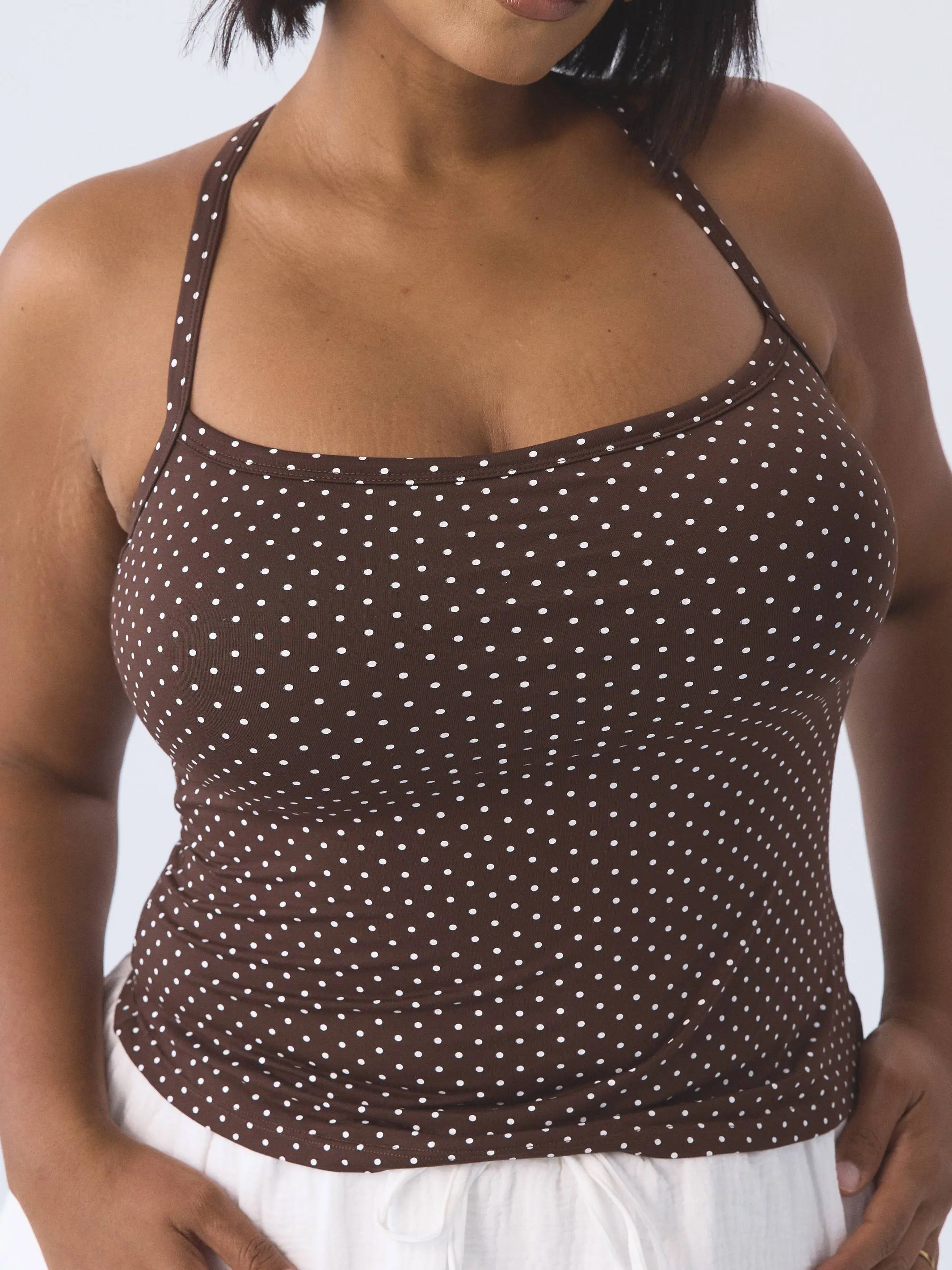 Brown and White Polka Dot