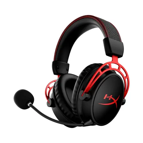 HyperX Cloud Alpha Wireless Over Ear Gaming Headphones - PC Headsets with 300-Hour Battery Life, Spatial Audio, Memory Foam & Leatherette Cushions, Dual Chamber Drivers, Noise-Canceling Detachable Mic, Durable Aluminum Frame for PC/Laptop