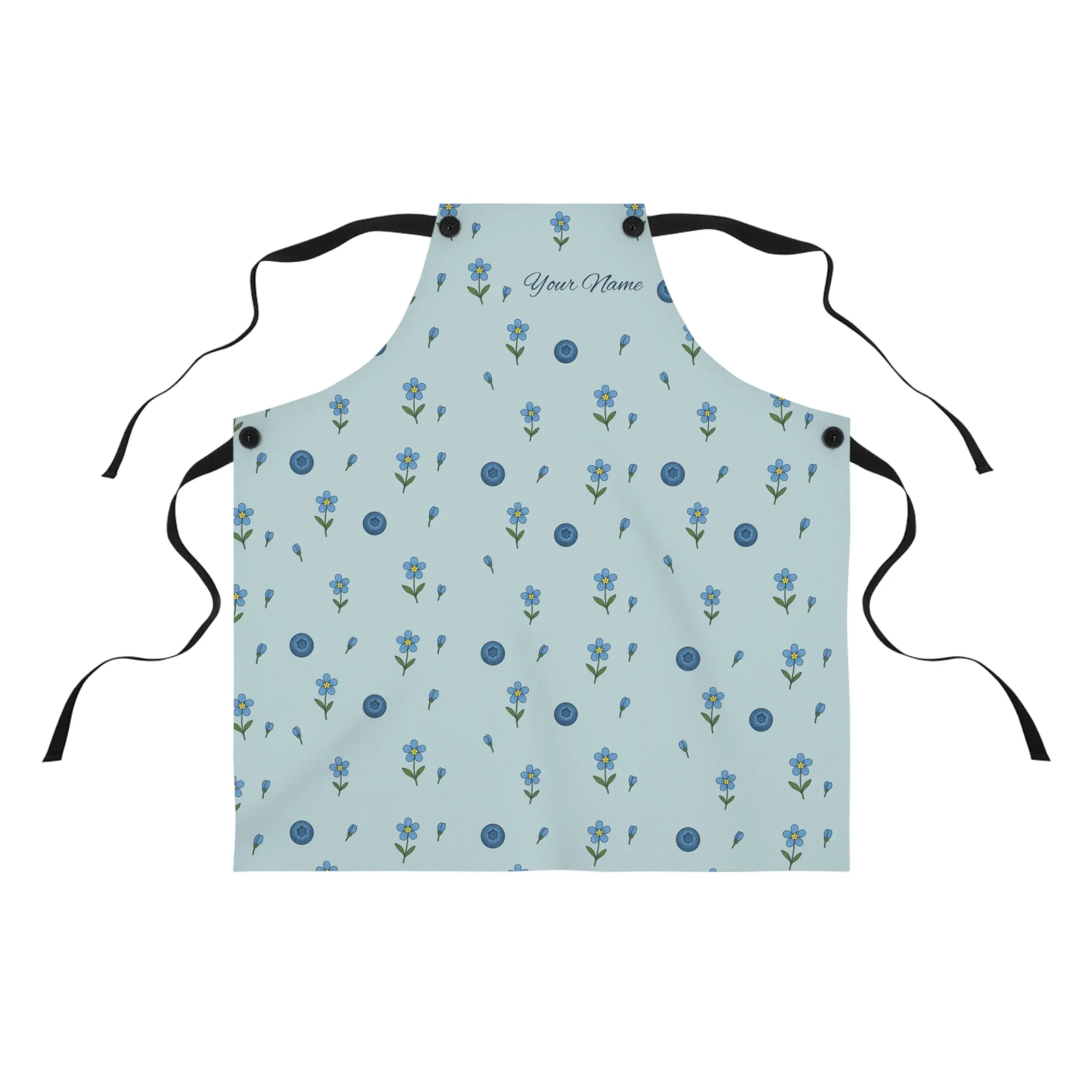 Personalized Floral Apron for Baking, Cooking, Gift for Chefs, Wedding, Housewarming, Kitchen Decor, Custom Name Apron