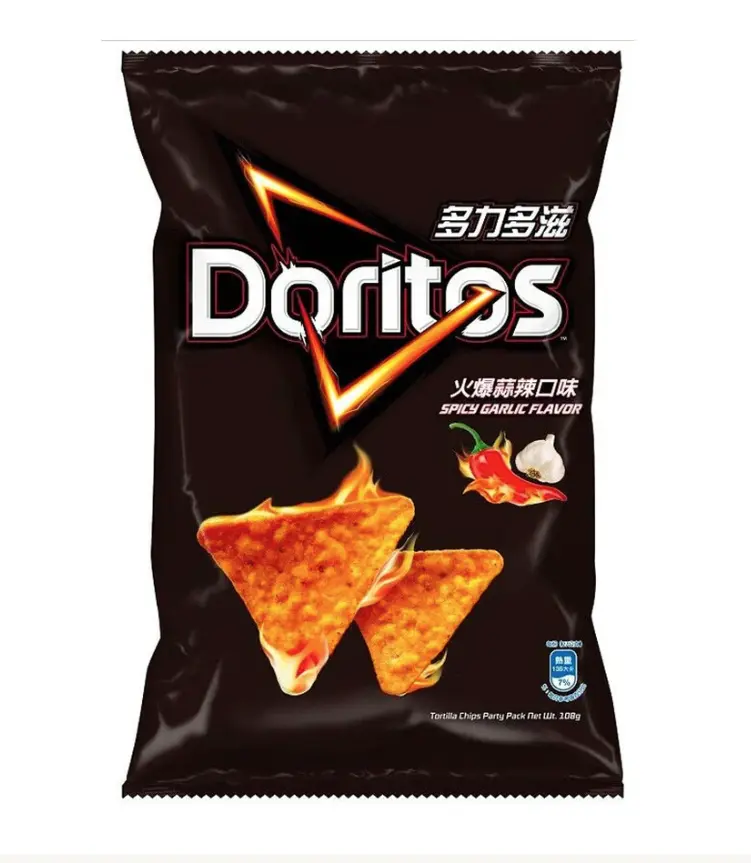 Doritos Spicy Garlic Flavor Tortilla Chips 140g Party Crunchy Snack Perfect for Parties Spicy Garlic Flavor Adds a Kick to Your Snack