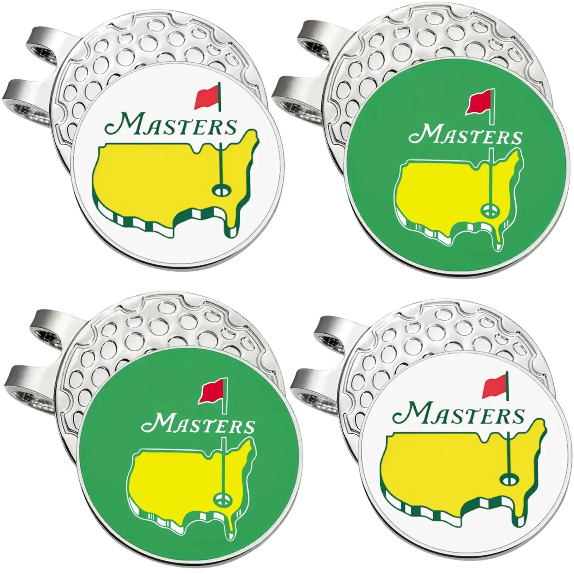 4 counts Golf Ball Marker with Magnetic Hat Clip Fun Golf Accessories Golf Pack Golf Gift Sets for Men Golfers Dad Boyfriend Husband Birthday Retirement Fathers Day Great Christmas Gift For Golf Lovers Golf Equipment Golf Gift Accessory