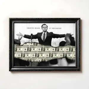 The Wolf of Wall Street Print: Money Motivation, Modern Pop Art ( ), Premium Wall Art Poster
