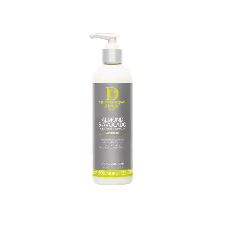 Design Essentials Almond & Avocado Detangling Conditioner with Shea Butter & Coconut Milk, Hydrating Haircare Moisturizer for Curly & Natural Hair, 12 oz, Conditioner For Normal, Intensive, Moisture, Oil, Curly Locks, Nourishing, Liquid