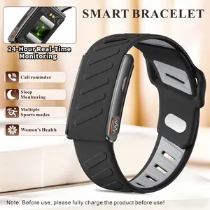 Fashionable men's and women's smart wristbands, 180mAh battery with long-lasting battery life, 24-hour real-time monitoring and sleep tracking, multiple exercise modes, shake and photo functions, vibration information notification, dual strap installation