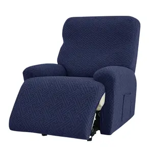 LavishCover Solid Color Jacquard Recliner Sofa Cover 1 Seater Non-slip Soft Comfortable Anti-scratch Pet Friendly Stretch Dustproof Couch Cover for Home Hotel Living Room Bedroom
