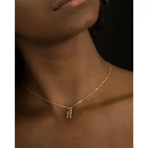 Vertical Mini Tag Necklace