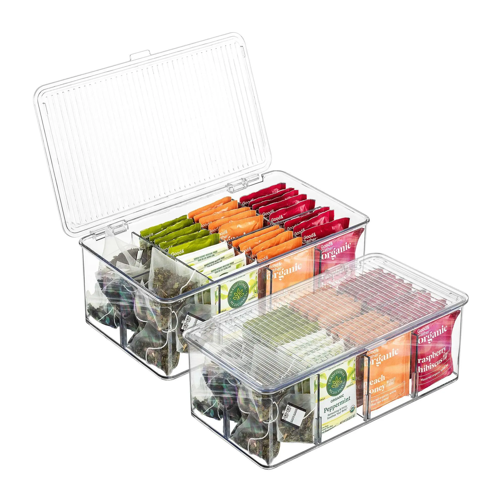 Sorbus (2) Med. & Lg. Storage Bins for Pantry with Lids Sorbus (2) Med. & Lg. Storage Bins for Pantry with Lids