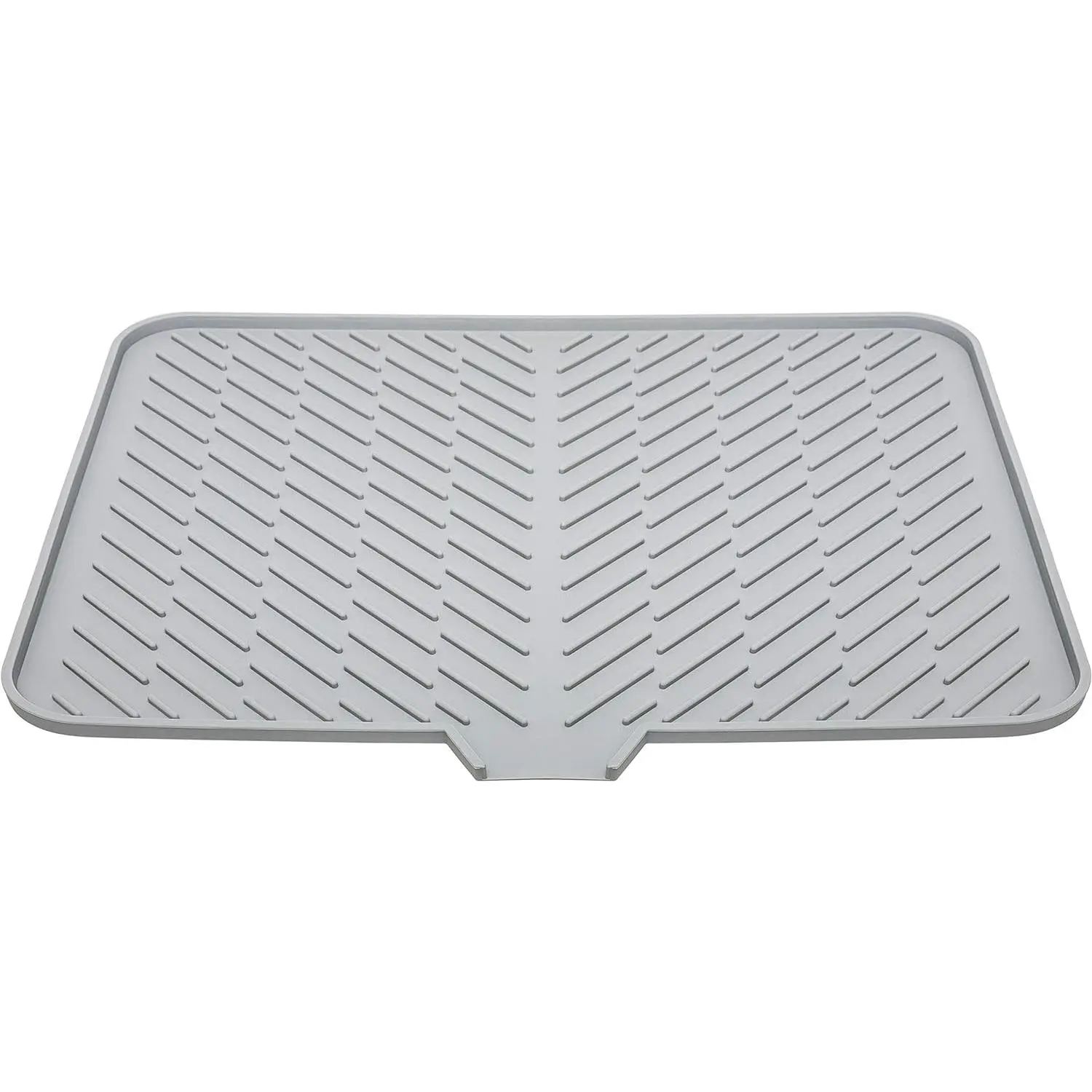 Luxet Silicone Dish Drying Mat (23x17in, Grey) – Kitchen Household Products with Built-in Drain Lip, Hygienic, Sturdy, Compact, Easy-to-Clean Tray for Surface Protection & Water Build-Up Prevention
