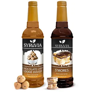 Syruvia Coffee Syrup Variety Pack – Chocolate Chip Cookie Dough & S’mores Flavored Syrups – 25.4 fl oz – Perfect for Coffee, Lattes, Desserts & More (2-Pack)