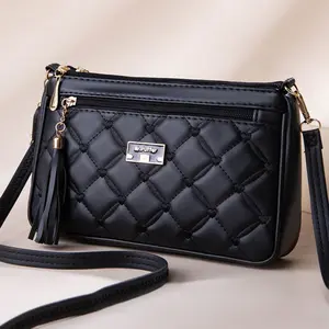 2026 Street Style Quilted Faux Leather Underarm Crossbody Bag (Tassel Detail, Multiple Colors)
