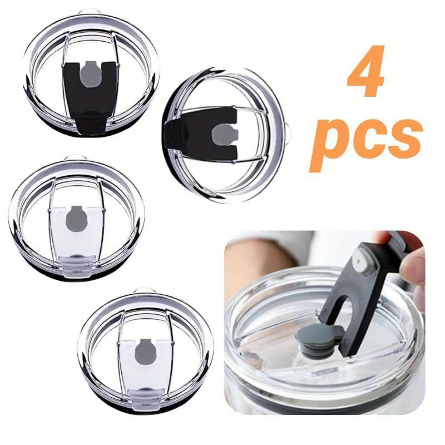 4 Pcs Tumbler Lids Spillproof 20oz,Splash Resistant Lid for Beast,Juro,Ozark Trail,Rae Dunn,Atlin,Coffee Mug and More Cooler Cup,Covers for 20 Ounce Tumbler