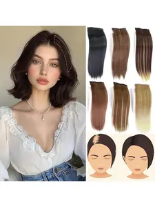 Synthetic Hair Patch, Root Covering, Voluminous, Invisible, High Crown, One-Piece, Suitable for Women, Daily Wear, All Seasons