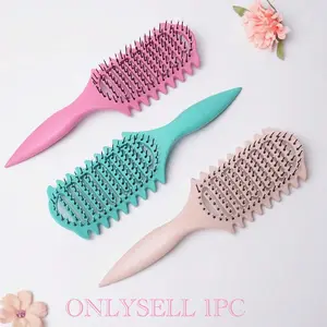 Vented Curl Defining Brush, Hair Styling Brush for Curly, Wavy & Coily Hair – Airflow Comb for Fast Drying, Curl Enhancing & Edge Lift, Detangling Brush for Wet & Dry Hair, Ideal for Travel, Home, Curling Brush – Cepillo para rizos definidos