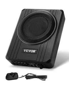 【Summervibes】VEVOR 8" 400W Underseat Car Subwoofer, Slim Powered Car Subwoofers Under the Seat, Low Profile Audio Sub Built-in Amplifier, High/Low Level Input & Volume Controller for SUVs, Car, Truck, RV