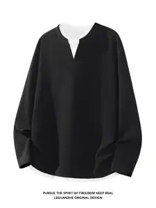 Men's Two-Piece Long Sleeve Henley Shirt, Casual Waffle Knit Round Neck Top, Comfortable and Stylish Classic Men's Apparel for Everyday Wear