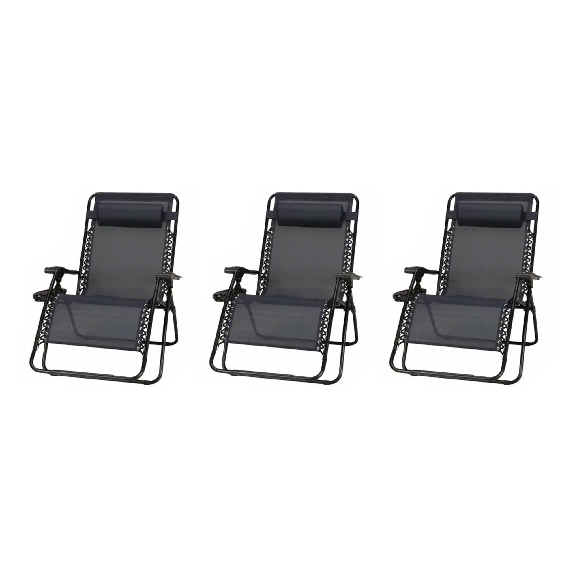 Four Seasons Courtyard Sunny Isles XL Steel Zero Gravity Chair, Black (3 Pack) Four Seasons Courtyard Sunny Isles XL Steel Zero Gravity Chair, Black (3 Pack)