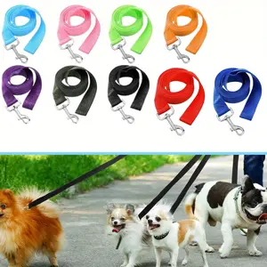 9pcs 6inch upgraded pet leash Tough and durable  Colorful sliding leash Lightweight and portable Nylon training leash suitable for small to medium sized dogs Suitable for training play camping walk