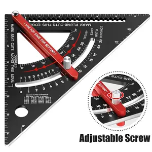 Aluminum Triangle Ruler, Thickened 90-Degree Square, Multi-Purpose Triangle Tool for Woodworking and Drawing, Accurate Angle Measurement