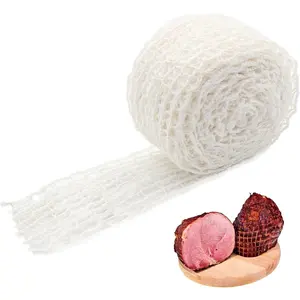 16.4ft Meat Netting Roll, Size 22 Elastic Butcher Twine Net for Smoked Meat Poultry Ham, Ideal for Meat Cooking Smoking and Drying