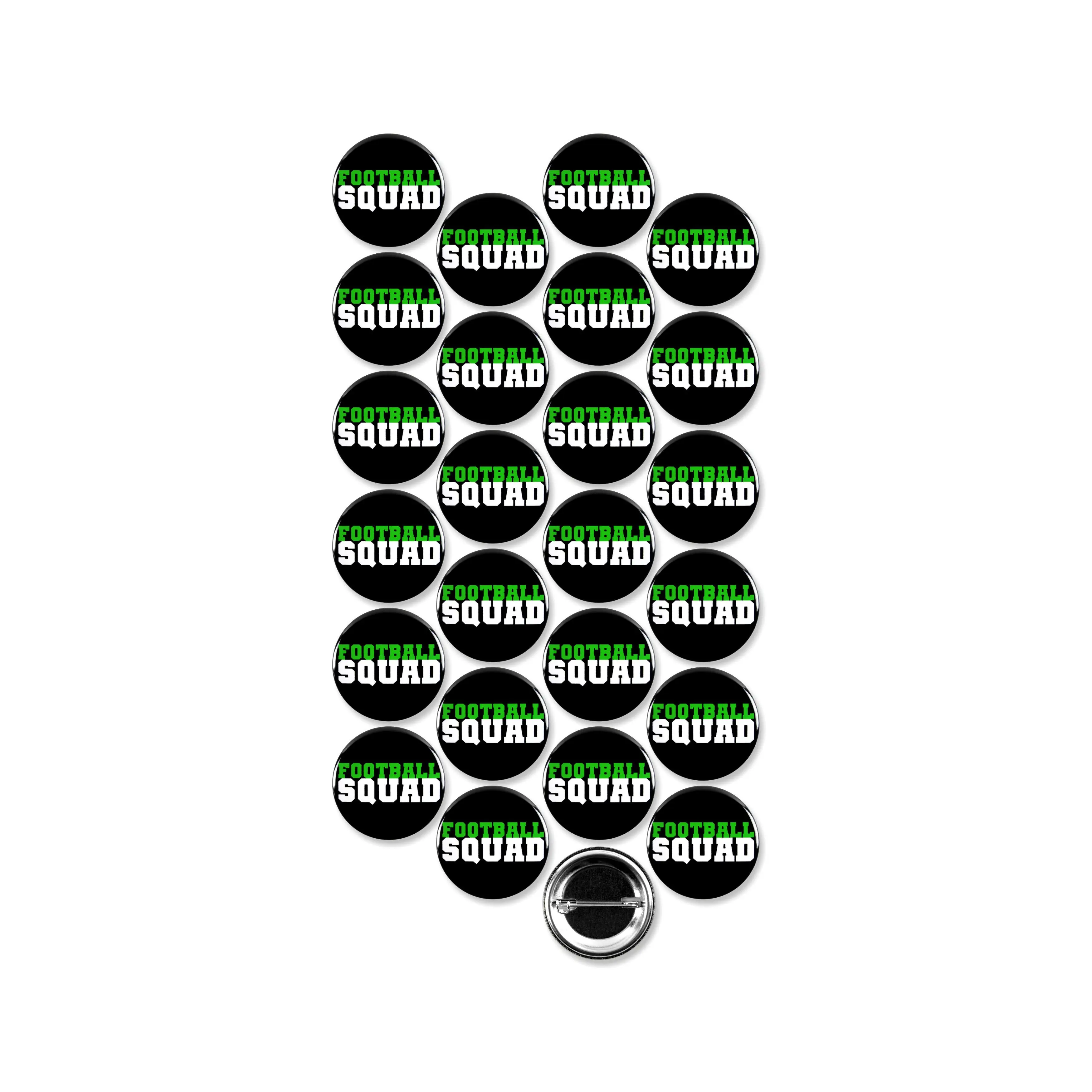 25 Pack - Football Squad Team Pinback Buttons - 1.5 Inch