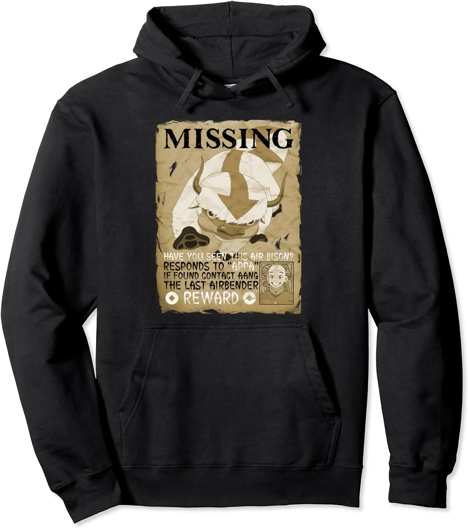 Missing Bison Poster Appa Pullover Hoodie