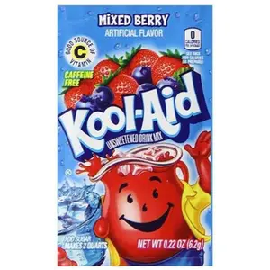 24x Kool-Aid Mixed Berry Drink Mix Packets - Refreshing Beverage Flavoring Powder 0.13oz