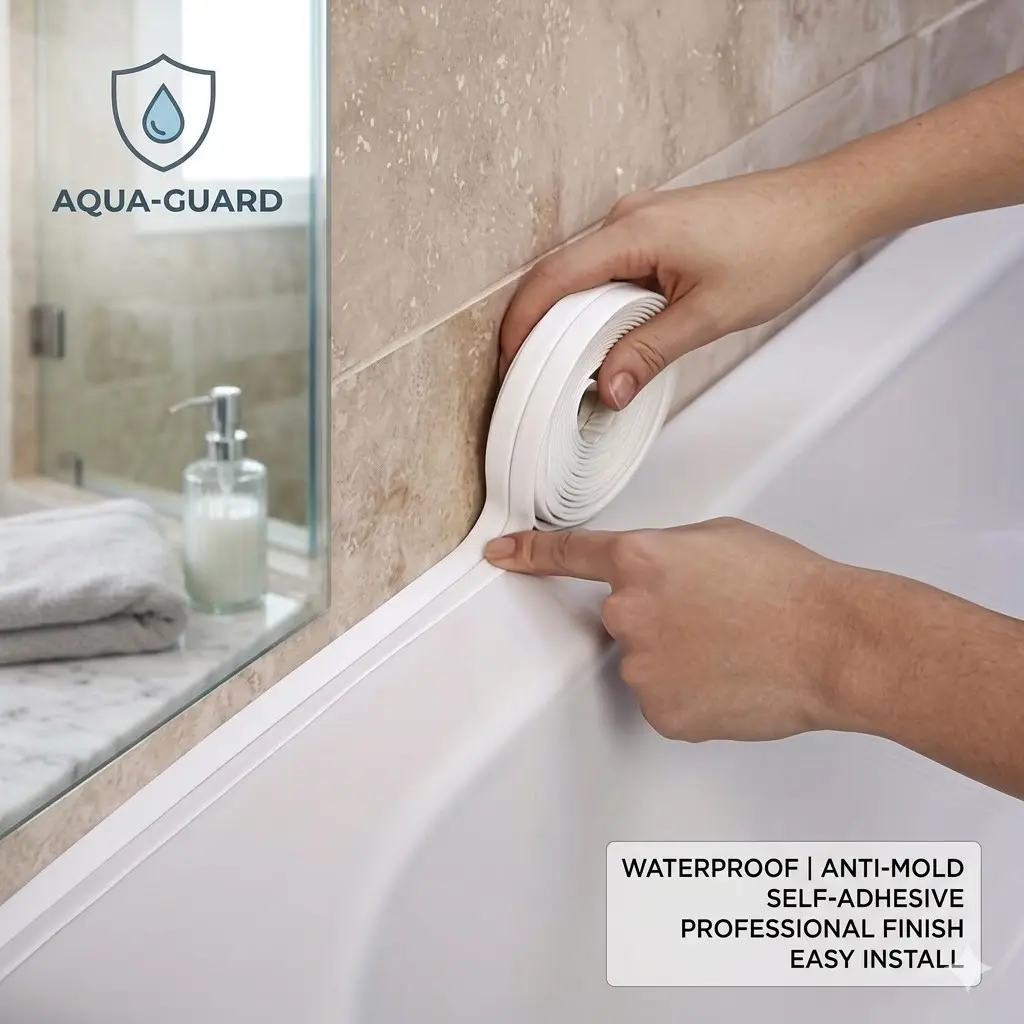 Waterproof Sealing Tape, Strong Adhesive, Leak Repair, Suitable for Kitchen Sink and Bathroom Accessories, Plastic Material, Glass Surface Use, Waterproof Self Adhesive, Caulk Tape Waterproof Self Adhesive, Waterproof Sealant Tape