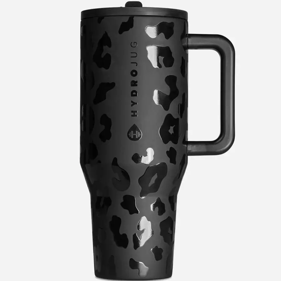 HydroJug 32oz/40oz Stainless Steel Travel Tumbler – Insulated Car Mug with FlowState Straw Lid & Non-Slip Base