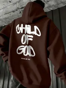 Child of God Psalm 23 Oversized Hoodie Sweatshirts - Christian Streetwear, Bold Edgy Style for Men & Women | Soft Fleece-Lined, Drop-Shoulder Fit | Bold Graffiti Back Print, Minimal Chest Logo | Faith Lovers, Casual & Church Wear | Black/Brown/Pink