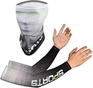 UV Protection Arm Sleeves with Face Cover & Neck Gaiter, Summer Cooling Sun Protection Set for Outdoor Activities
