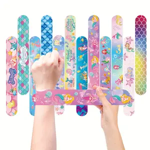 12pcs Mermaids Slap Bracelets, Kids Party Favors, Bulk Snap Bracelet Party Favors, Gifts for Kids & Teens, Classroom School Favors, Party Gift Packs